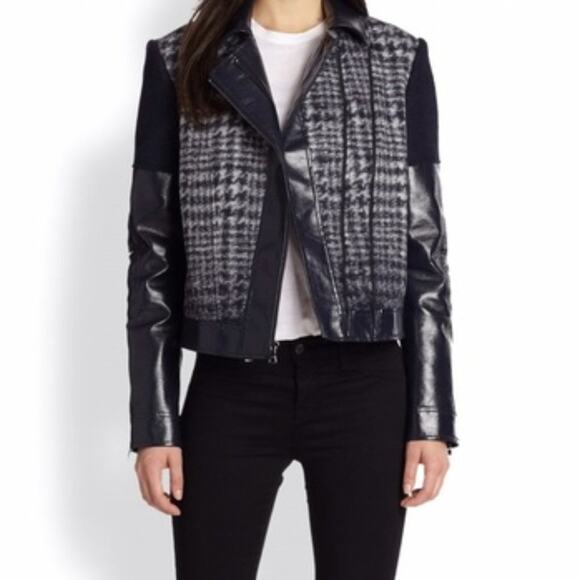 BCBGMaxAzria Madison Navy Moto Jacket - Picture 1 of 6